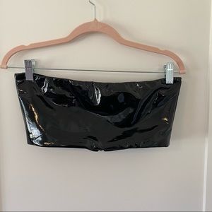 Patent leather crop top